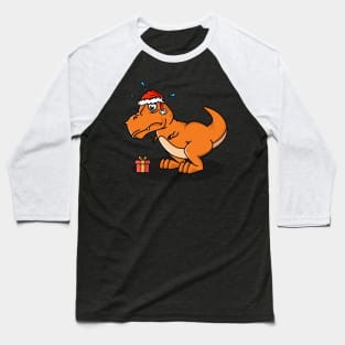 Christmas T rex Dinosaur can't open X-mas gifts Baseball T-Shirt